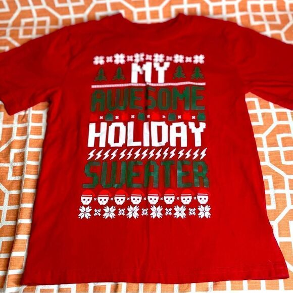 ❤️🔥 My Awesome Holiday Sweater T-Shirt Christmas in the South! Red Yout… - Picture 1 of 5